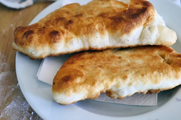 Masa Casera Frita Aceite Bagel Graso — Foto de Stock