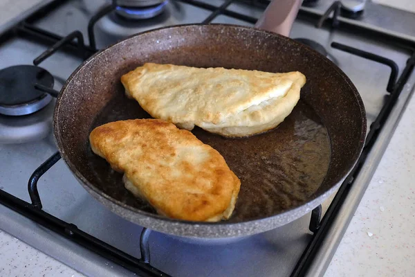 Masa Casera Frita Aceite Bagel Graso — Foto de Stock