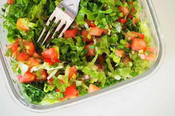 Estilo Vida Saudável Salada Para Perder Peso Close Salada Mista — Fotografia de Stock