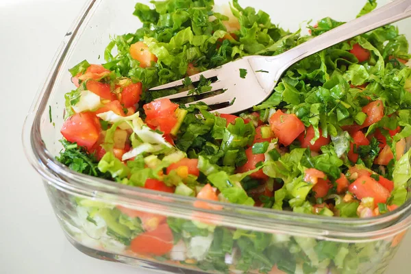 Estilo Vida Saudável Salada Para Perder Peso Close Salada Mista — Fotografia de Stock