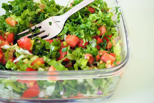 Estilo Vida Saudável Salada Para Perder Peso Close Salada Mista — Fotografia de Stock