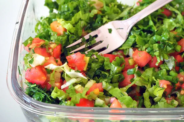 Estilo Vida Saudável Salada Para Perder Peso Close Salada Mista — Fotografia de Stock