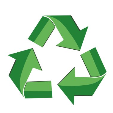 geri dönüşüm sembolü beyaz izole