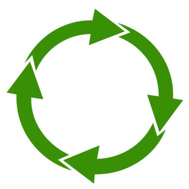 geri dönüşüm sembolü beyaz izole