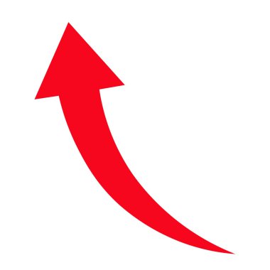 Beyaz arkaplanda kırmızı ok 