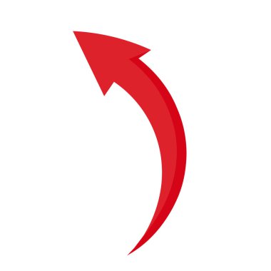 Beyaz arkaplanda kırmızı ok 