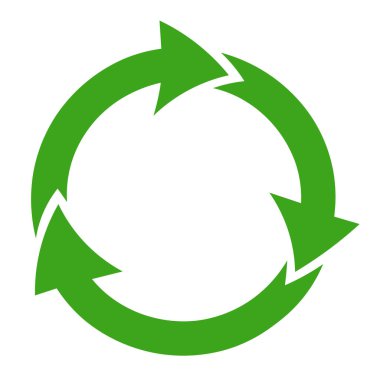 geri dönüşüm sembolü beyaz izole