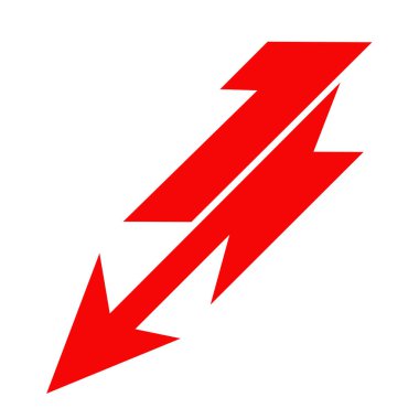  Beyaz arkaplanda kırmızı ok