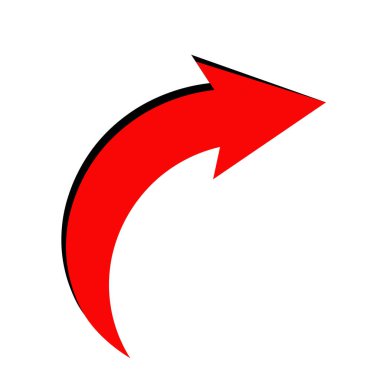 kırmızı eğimli vektör oku