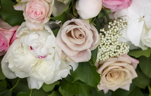 Rosas Flores Peonía Ramo Bodas Decoración —  Fotos de Stock