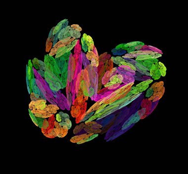 Fraktal alev kırmızı sarı çizgiler siyah arka plan