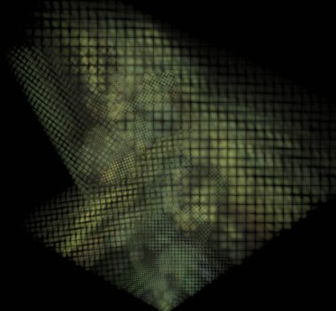 Camouflage pixel fractal blurred on a black background