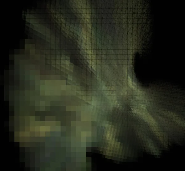 Kamufláž Pixel Fraktální Rozmazané Černém Pozadí — Stock fotografie