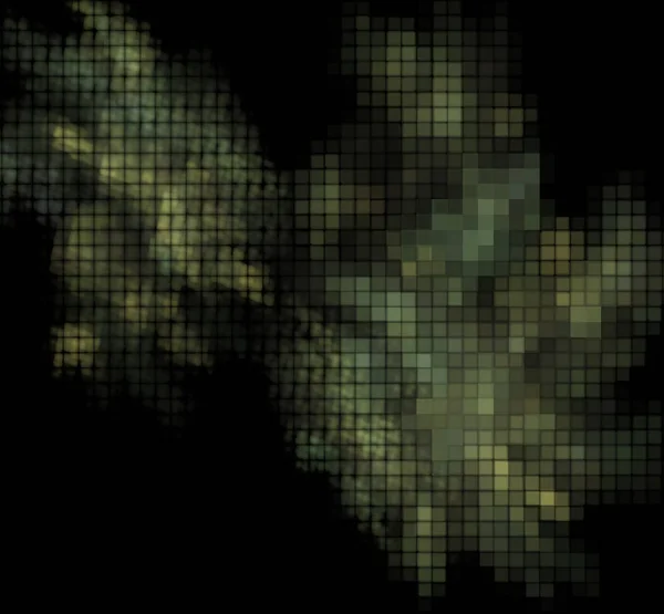 Καμουφλάζ Fractal Pixel Θολή Μαύρο Φόντο — Φωτογραφία Αρχείου