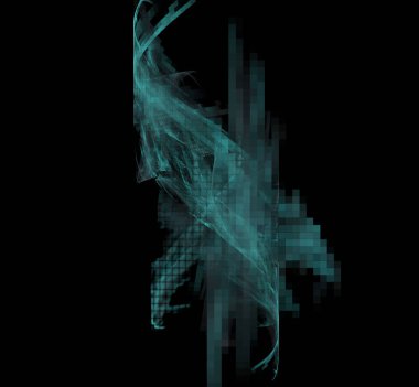 Siyah bir zemin üzerine mavi piksel kılavuz Fraktal