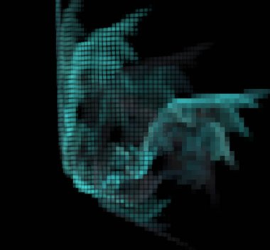 Siyah bir zemin üzerine mavi piksel kılavuz Fraktal