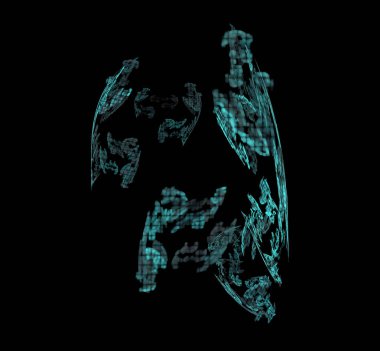 Siyah bir zemin üzerine mavi piksel kılavuz Fraktal