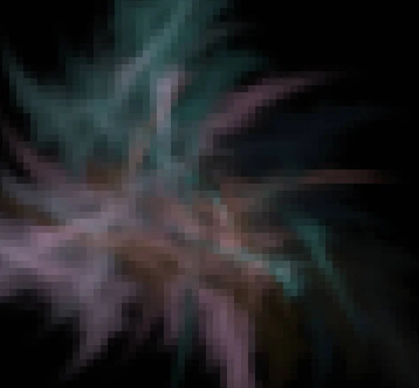 Pixel Grön Rosa Fractal Svart Bakgrund — Stockfoto