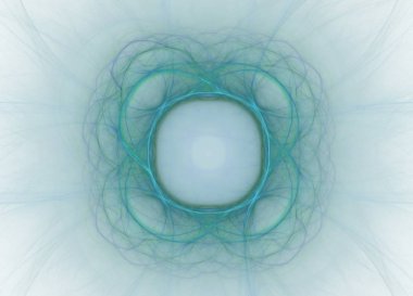 Soyut renkli mavi fraktal desen beyaz arka plan üzerinde. Fantezi fraktal doku. Dijital sanat. 3D render. Bilgisayar genenerated görüntü