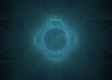 Soyut renkli mavi fraktal desen siyah arka plan üzerine. Fantezi fraktal doku. Dijital sanat. 3D render. Bilgisayar genenerated görüntü