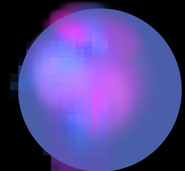 Abstraktní Barevné Modré Fialové Koule Černém Pozadí Fantazie Fraktální Strukturu — Stock fotografie