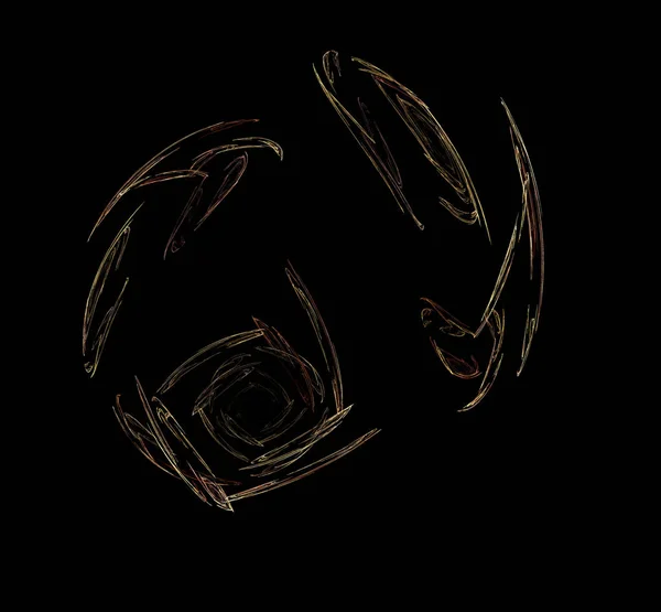 Абстрактний Барвистий Помаранчевий Золотий Фрактал Пікселів Чорному Тлі Фантастична Фрактальна — стокове фото