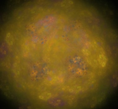 Soyut renkli turuncu sarı mavi fraktal siyah arka plan üzerine. Fantezi fraktal doku. Dijital sanat. 3D render. Oluşturulan bilgisayar görüntü