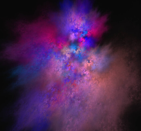 Purple blue pink fractal.Fantasy fractal texture. Digital art. 3D rendering. Computer generated image