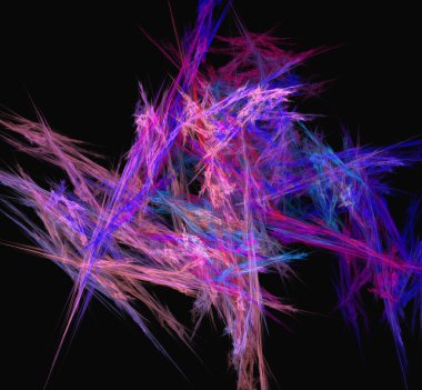 Mor mavi çizgiler arka plan. Fantezi fraktal doku. Dijital sanat. 3D render. Oluşturulan bilgisayar görüntü