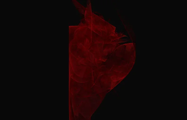 Textura Fractal Vermelha Fundo Preto Textura Fractal Fantasia Arte Digital — Fotografia de Stock