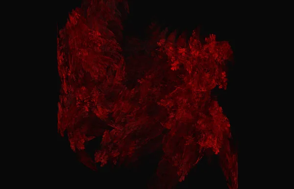 Rode Fractale Patroon Zwarte Achtergrond Fantasie Fractale Patroon Digitale Kunst — Stockfoto