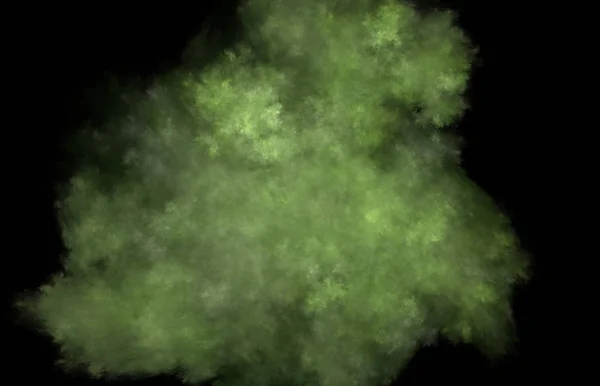 Πράσινη Σκόνη Σύννεφο Που Απομονώνονται Ένα Μαύρο Φόντο — Φωτογραφία Αρχείου