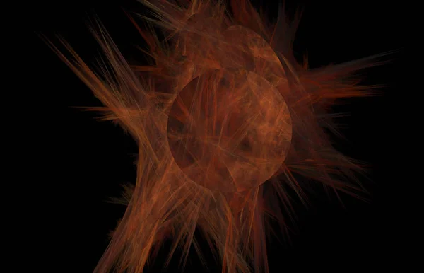 Abstrato Fractal Vermelho Com Sol Textura Fractal Fantasia Arte Digital — Fotografia de Stock