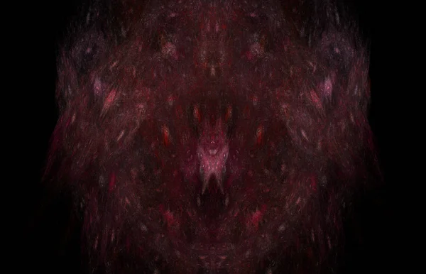 Fekete Háttér Piros Fraktál Mintával Fantasy Fraktál Textúra Digitális Művészet — Stock Fotó