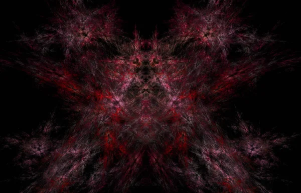 Red Fractal Pattern Balck Background Fantasy Fractal Texture Digital Art — Stock Photo, Image