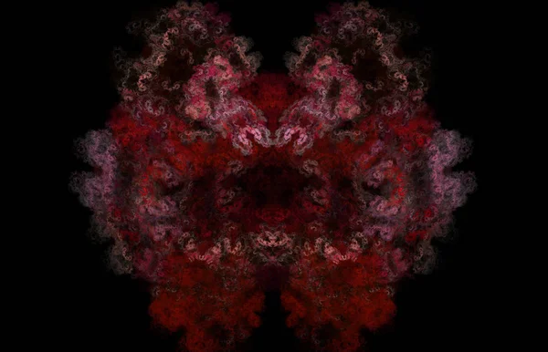 Modèle Fractal Mystique Rouge Sur Fond Rouge Texture Fractale Fantastique — Photo