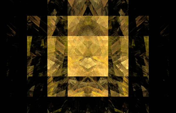 Yellow Tile Fractal Background Fantasy Fractal Texture Digital Art Rendering — Stock Photo, Image