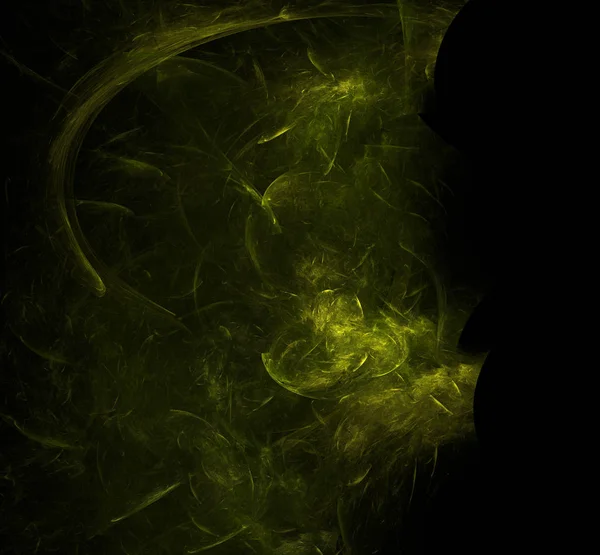 Žlutá Zelená Abstraktní Fraktální Pozadí Fantazie Fraktální Strukturu Digitální Umění — Stock fotografie