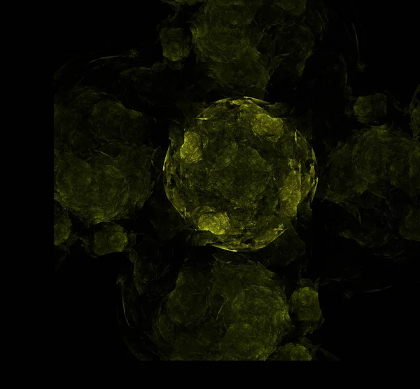 Geel Groen Abstracte Fractal Achtergrond Fantasie Fractale Patroon Digitale Kunst — Stockfoto