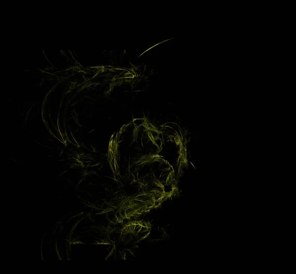 黄绿色抽象分形图案背景 幻想分形纹理 数字艺术 计算机生成的图像 — 图库照片