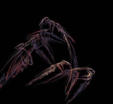 Mor kırmızı mavi model fraktal arka plan. Fantezi fraktal doku. Dijital sanat. 3D render. Oluşturulan bilgisayar görüntü