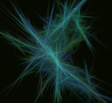 Yeşil mavi soyut çizgilerle fraktal. Fantezi fraktal doku. Dijital sanat. 3D render. Oluşturulan bilgisayar görüntü