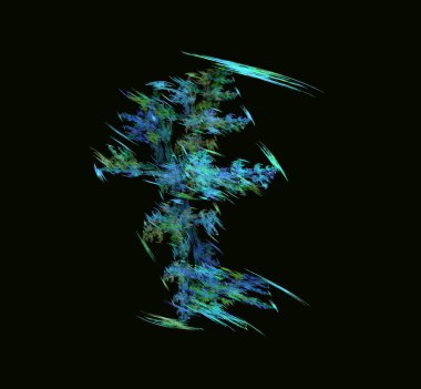 Yeşil Mavi Soyut Fraktal. Fantezi fraktal doku. Dijital sanat. 3D render. Oluşturulan bilgisayar görüntü