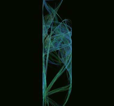 Yeşil Mavi Soyut Fraktal. Fantezi fraktal doku. Dijital sanat. 3D render. Oluşturulan bilgisayar görüntü