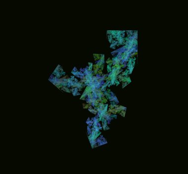 Yeşil Mavi Soyut Fraktal. Fantezi fraktal doku. Dijital sanat. 3D render. Oluşturulan bilgisayar görüntü