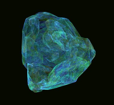 Siyah zemin üzerine yeşil mavi Soyut Fraktal doku. Fantezi fraktal doku. Dijital sanat. 3D render. Oluşturulan bilgisayar görüntü