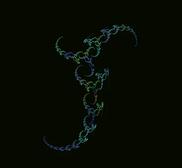 Зелено Блакитний Абстрактний Фрактал Фантастична Фрактальна Текстура Цифрове Мистецтво Візуалізація — стокове фото