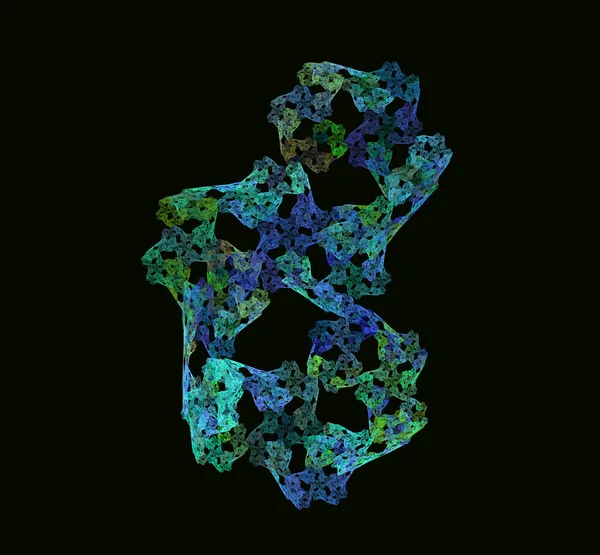 Зелено Блакитний Абстрактний Фрактал Фантастична Фрактальна Текстура Цифрове Мистецтво Візуалізація — стокове фото