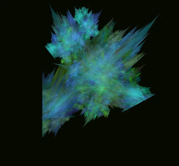 Green blue abstract fractal. Fantasy fractal texture. Digital art. 3D rendering. Computer generated image
