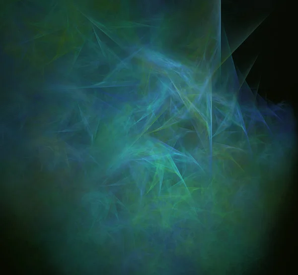 Green Blue Abstract Fractal Texture Black Background Fantasy Fractal Texture — Stock Photo, Image